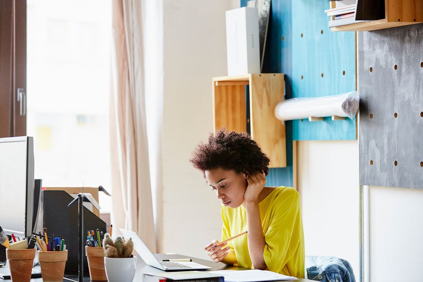 Woman concentrating